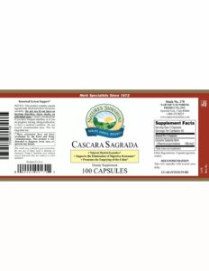 Cascara sagrada 100 capsulas natures sunshine