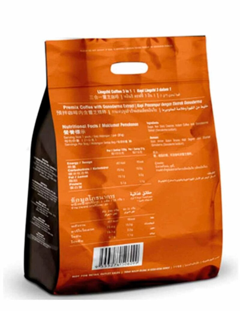 Lingzhi coffee 3 en 1 cafe ganoderma dxn cara atras