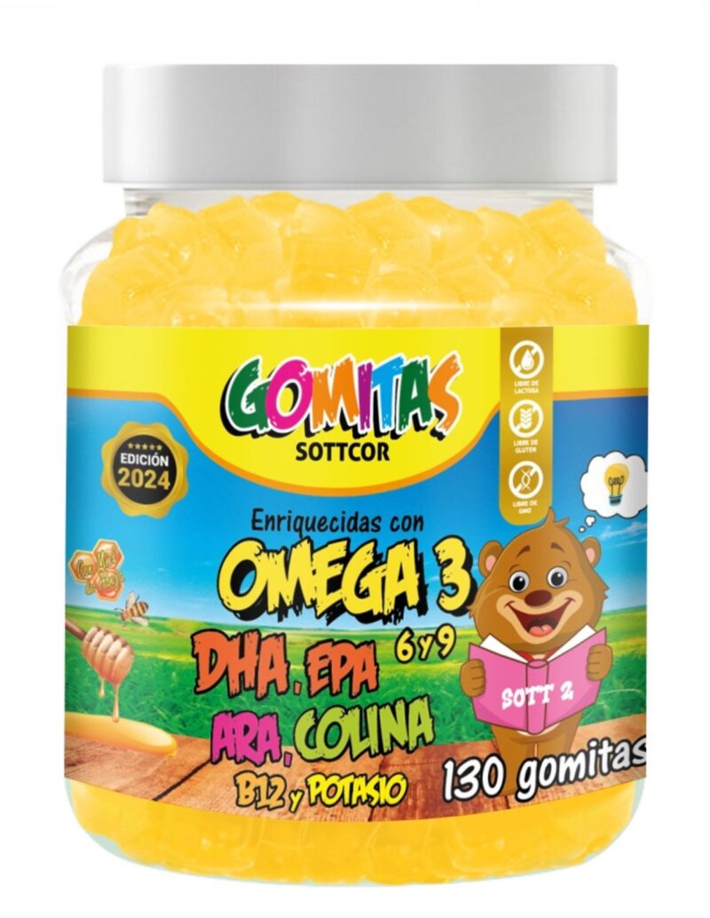 Omega 3,6 y 9 niños Sottcor 130 gomitas