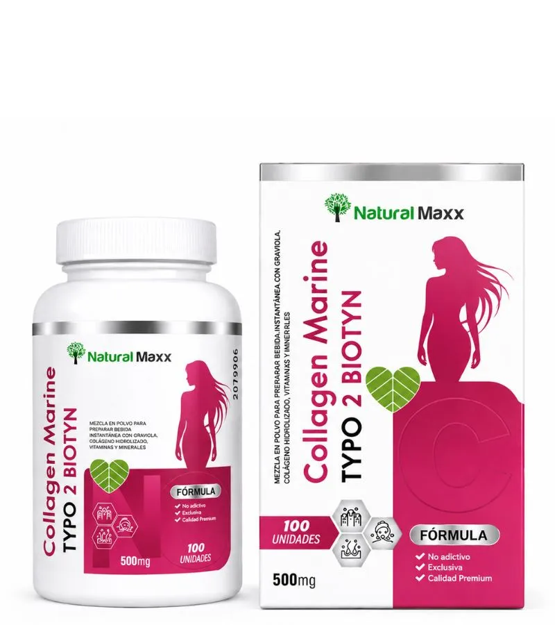 Collagen Marino Tipo II + Biotina – 100 Cápsulas Collagen Marino Tipo II + Biotina – 100 Cápsulas | NaturalMaxx