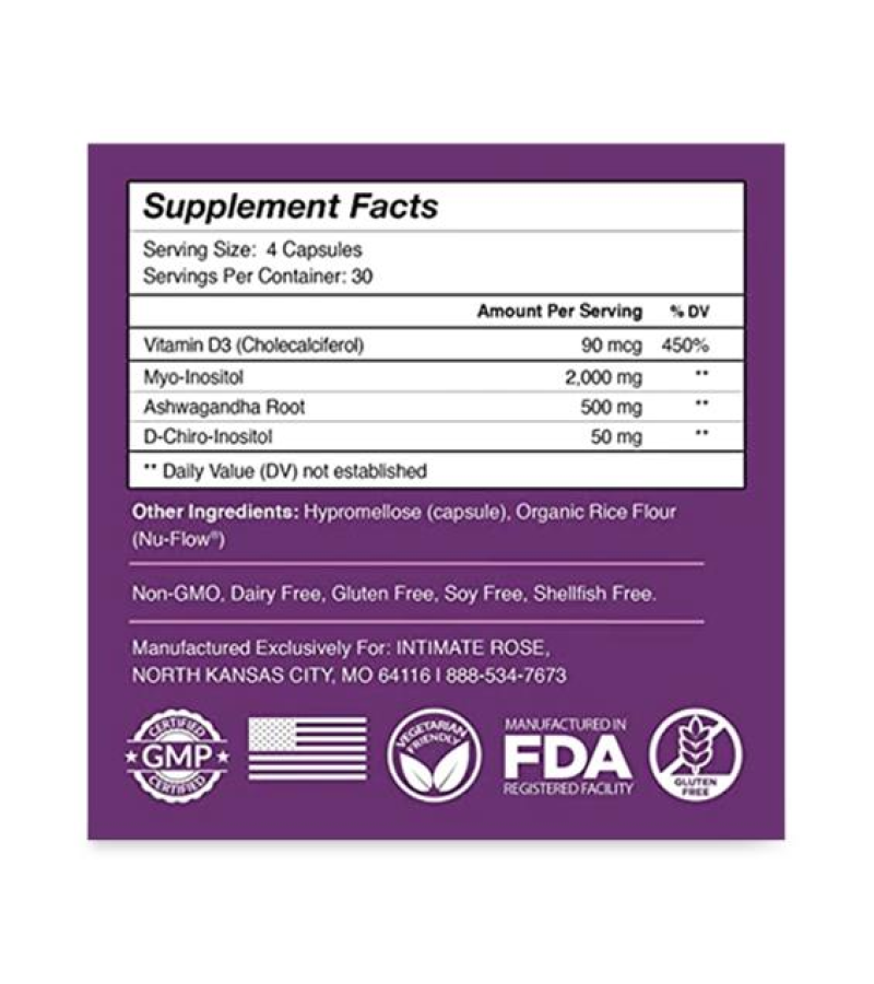 Myo & D-Chiro Inositol 120 capsulas Intimate Rose — Imagen Myo & D-Chiro Inositol 120 capsulas Intimate Rose